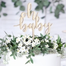 Cake Topper - oh baby - Holz